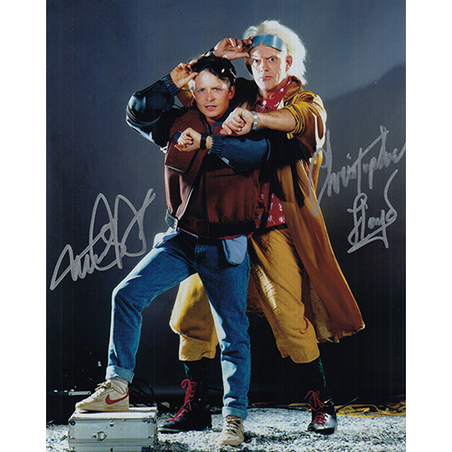 Michael J. Fox & Christopher Lloyd Autographed 8"x10" (Back to the Future II)