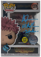 ADAM MCARTHUR YUJI ITADORI JUJUTSU KAISEN AUTOGRAPHED FUNKO POP! #1376 JSA CERTIFIED COA
