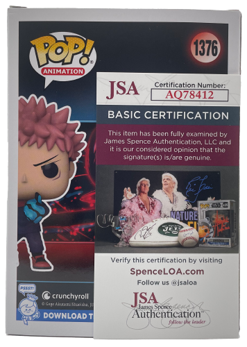 ADAM MCARTHUR YUJI ITADORI JUJUTSU KAISEN AUTOGRAPHED FUNKO POP! #1376 JSA CERTIFIED COA