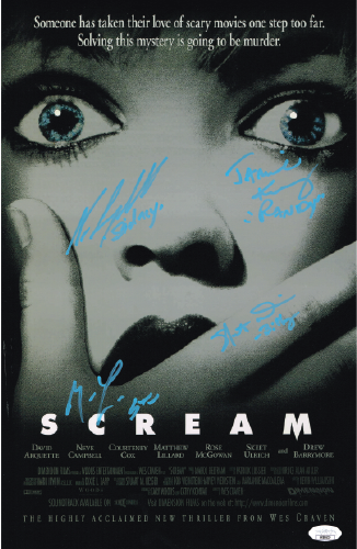 SCREAM CAST AUTOGRAPHED 11x17 POSTER - 4 SIGNATURES! JSA CERTIFIED COA