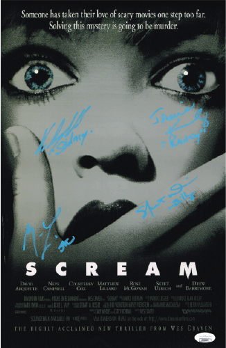 SCREAM CAST AUTOGRAPHED 11x17 POSTER - 4 SIGNATURES! JSA CERTIFIED COA