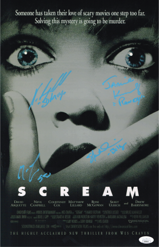 SCREAM CAST AUTOGRAPHED 11x17 POSTER - 4 SIGNATURES! JSA CERTIFIED COA